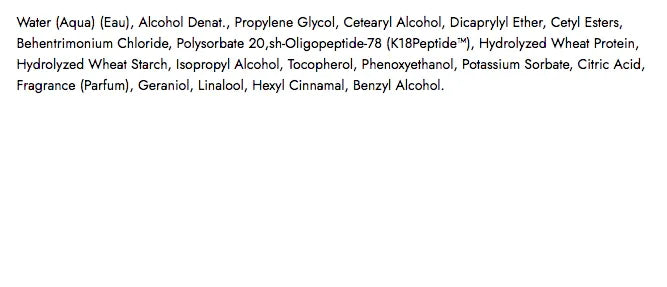 K18 Leave-In Molecular Repair Hair Mask Ingredients