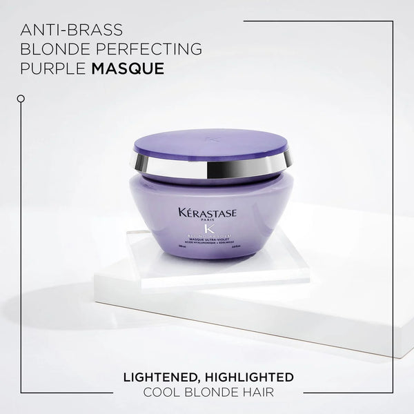 Kérastase purple masque jar on a white background