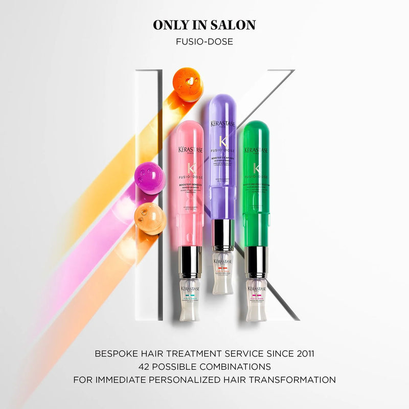 Kerastase hair treatment products with colorful applicators on a white background