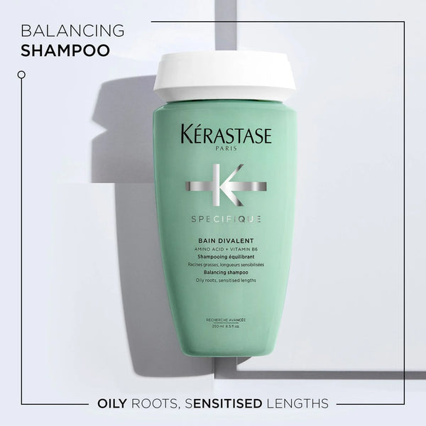 Kérastase shampoo bottle on a light gray background