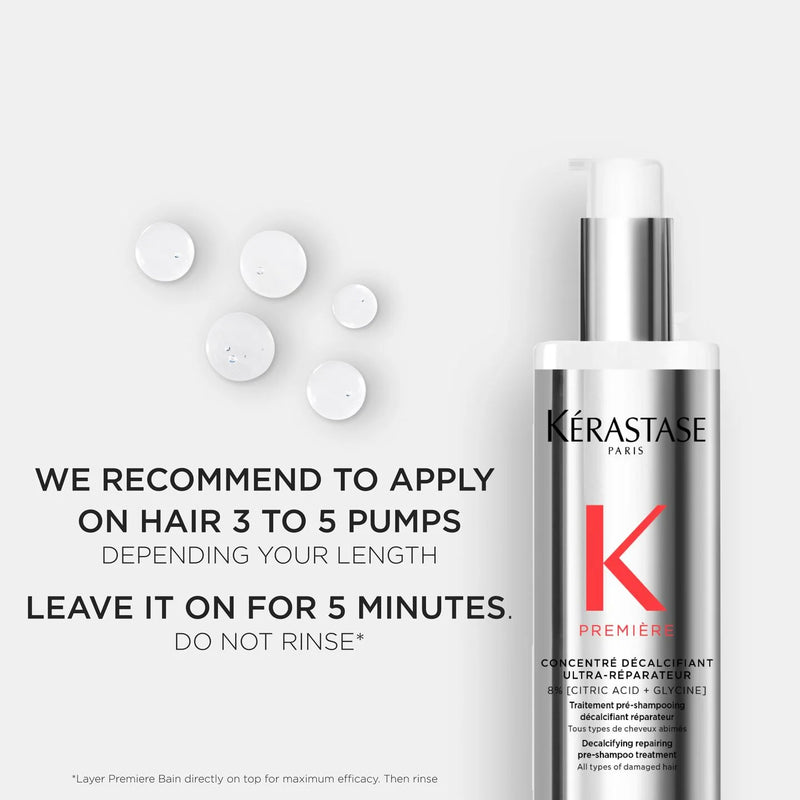 Kérastase hair care product with application instructions on a white background