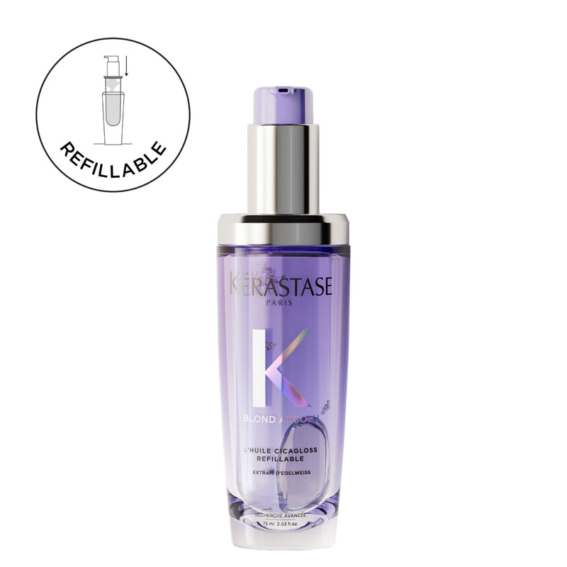 Kerastase hair care product with a refillable feature on a white background