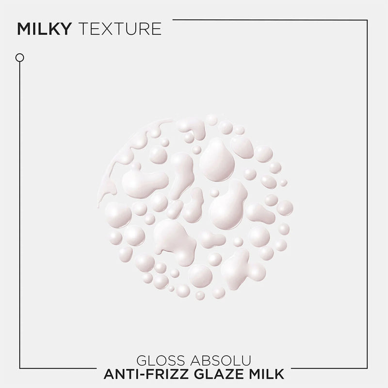 Gloss Absolu Anti-Frizz Glaze Milk product with milky texture design on a light gray background.
