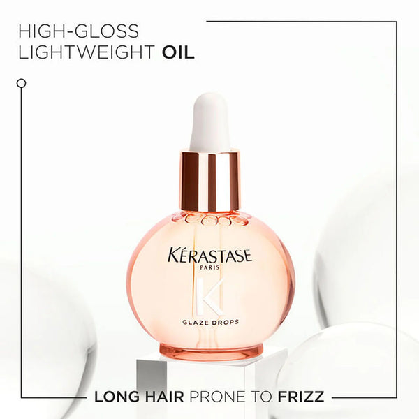 Kerastase hair oil bottle with text on a white background