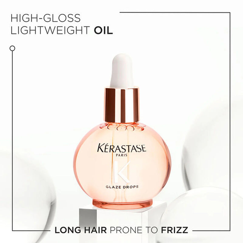 Kerastase hair oil bottle with text on a white background