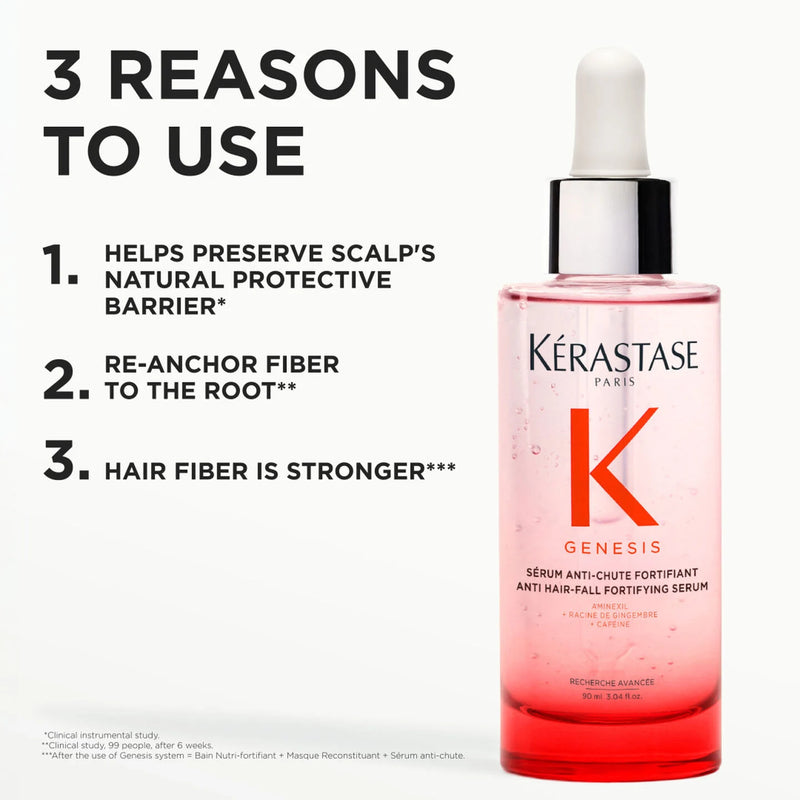 Kérastase Genesis hair serum bottle with text on a white background