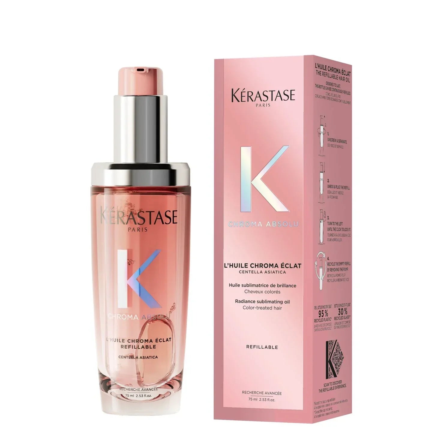 Kérastase hair care product bottle and packaging on a white background
