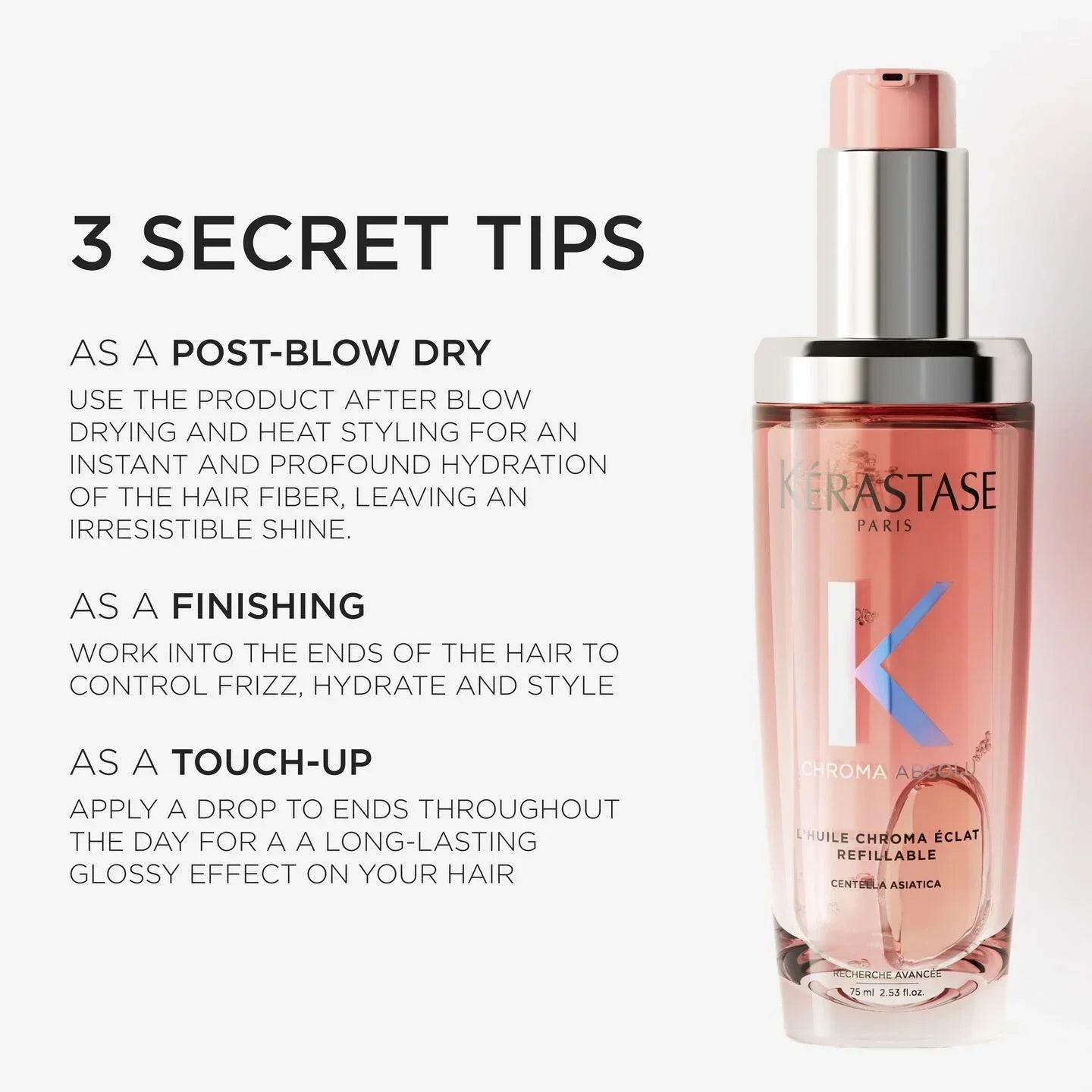 Kerastase hair product with usage instructions on a white background