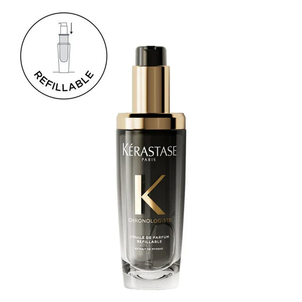 Kérastase Chronologiste serum bottle with refillable feature on a white background