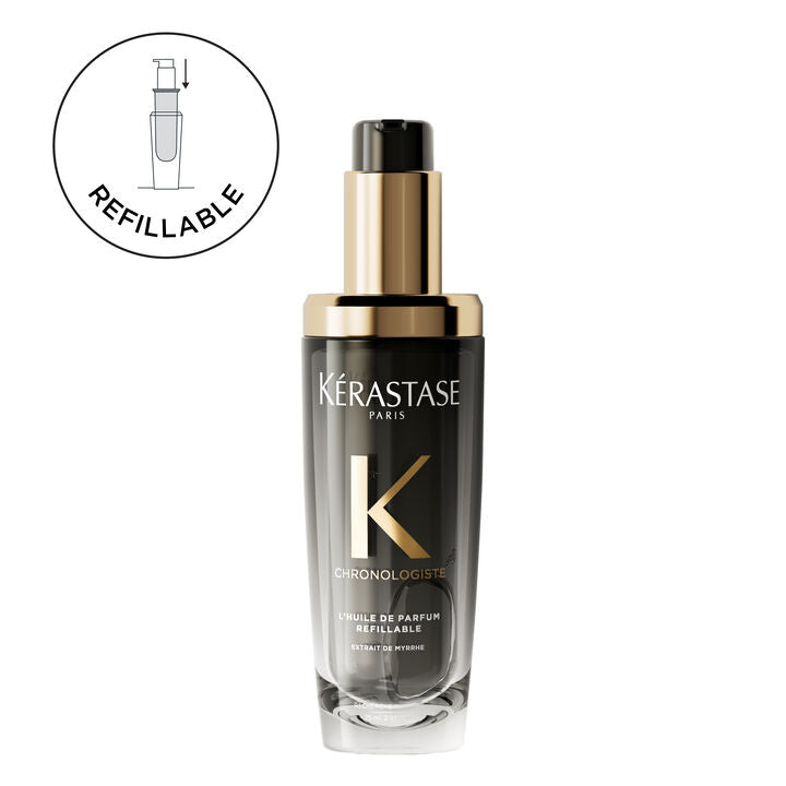 Kérastase Chronologiste serum bottle with refillable feature on a white background