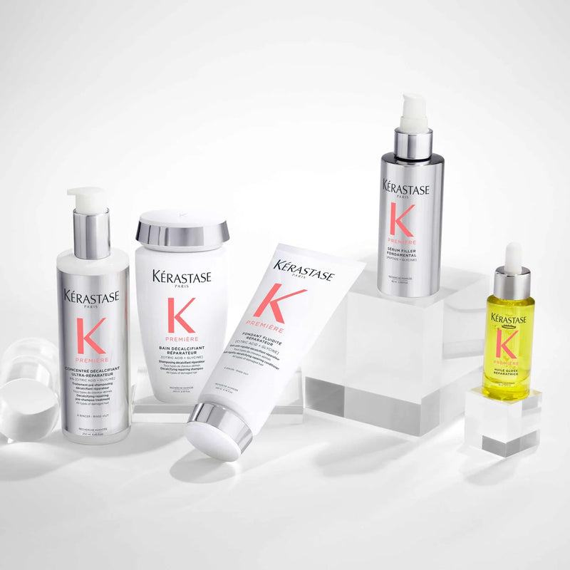 Kérastase hair care products on a white background