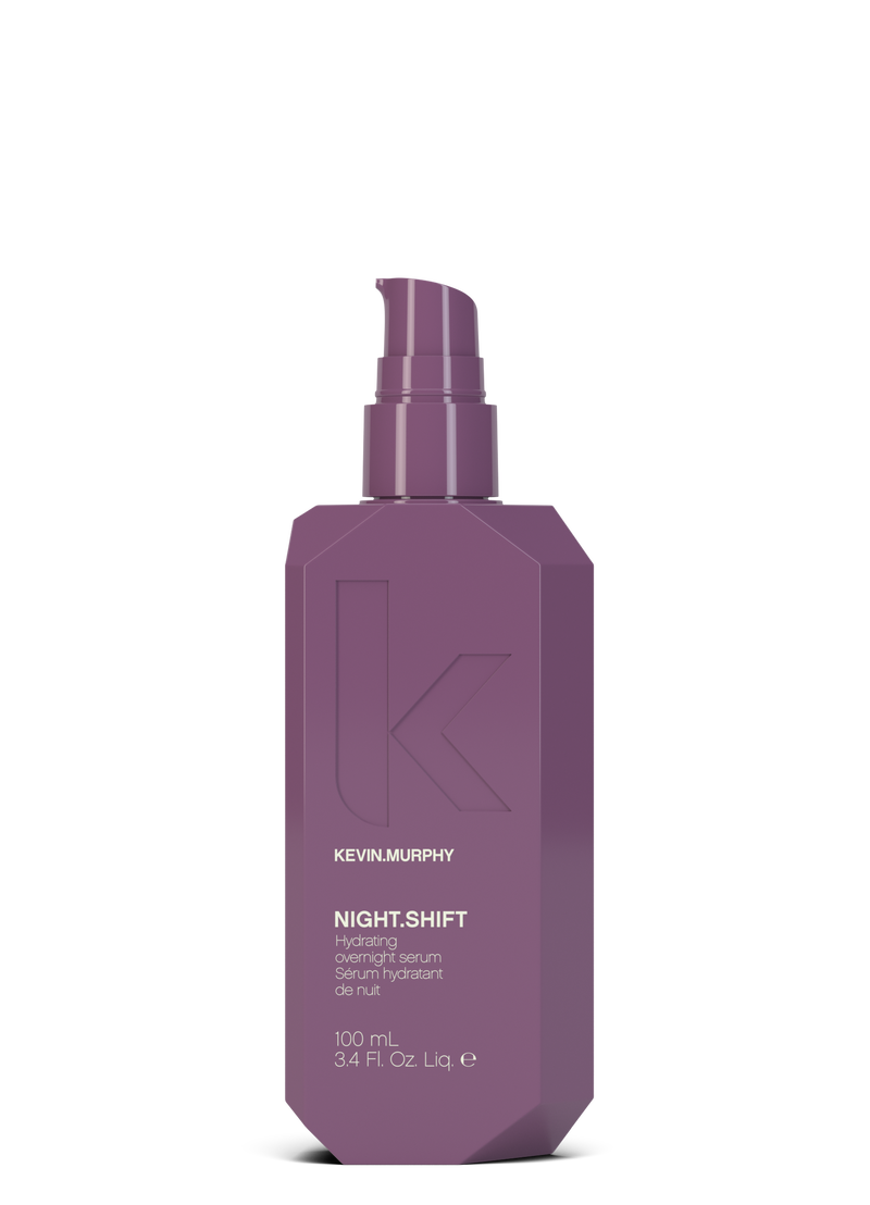 Purple bottle of Kevin Murphy Night Shift product on a white background