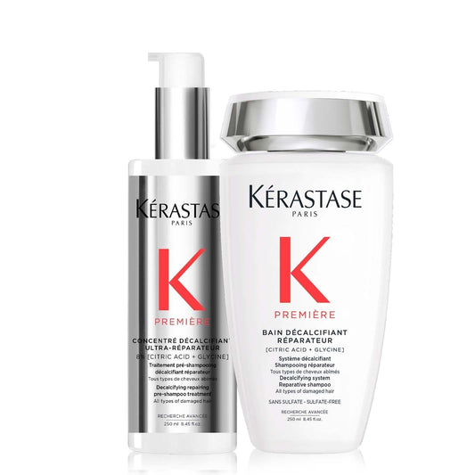 Two Kérastase hair care products on a white background
