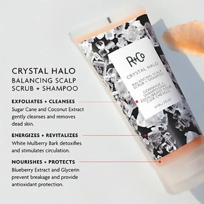 R+CO Crystal Halo Balancing Scalp Scrub + Shampoo 89ml