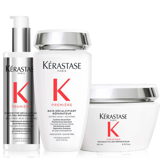 Kérastase hair care products on a white background