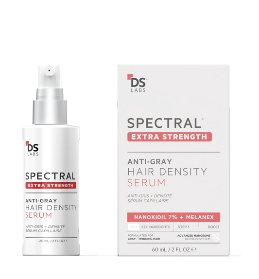DS Labs Spectral Extra Strength Anti-Gray Hair Density Serum with packaging on a white background