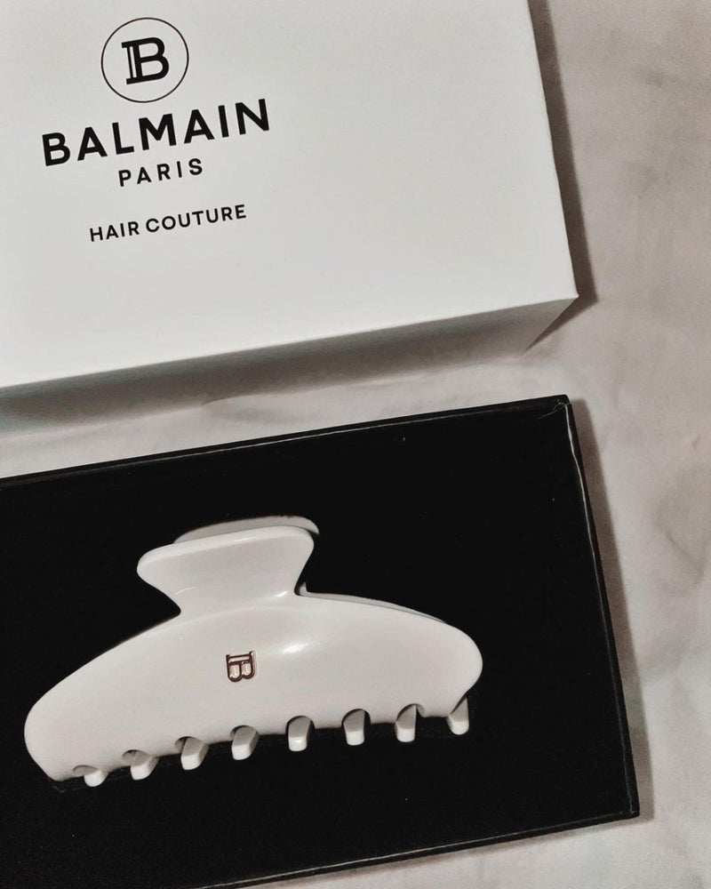 BALMAIN Hair Couture Pince a Cheveux Large White Lifestyle Box