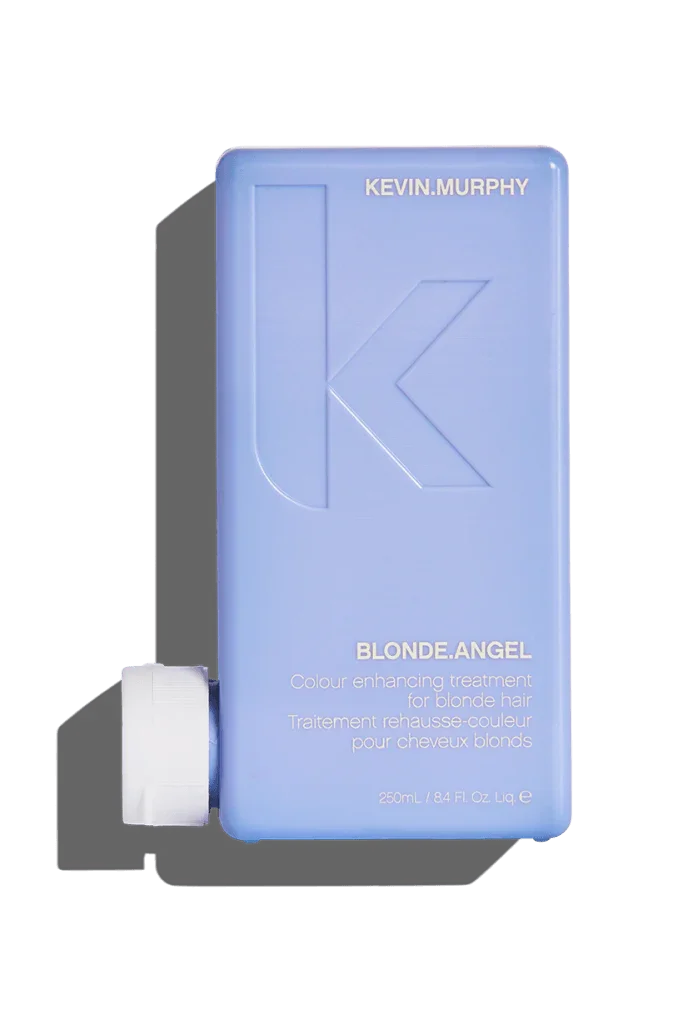 Bottle of Kevin Murphy Purple Conditioner Blonde.Angel with text