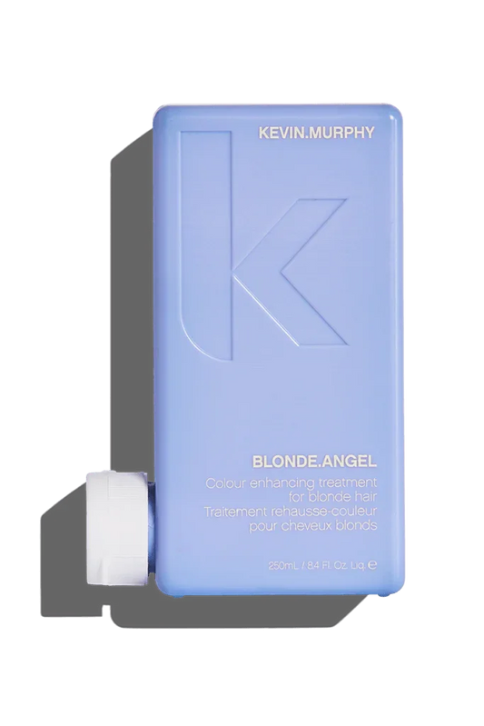 Bottle of Kevin Murphy Purple Conditioner Blonde.Angel with text