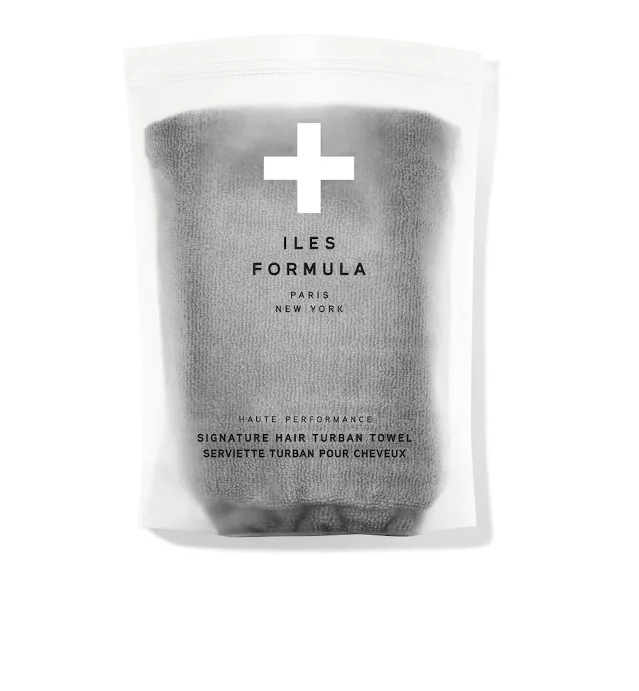 Iles Formula Hair Turban Towel Signature Grey
