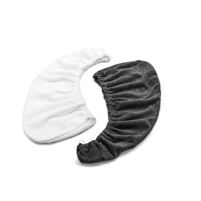 Iles Formula Hair Turban Towel Signature White Grey Open