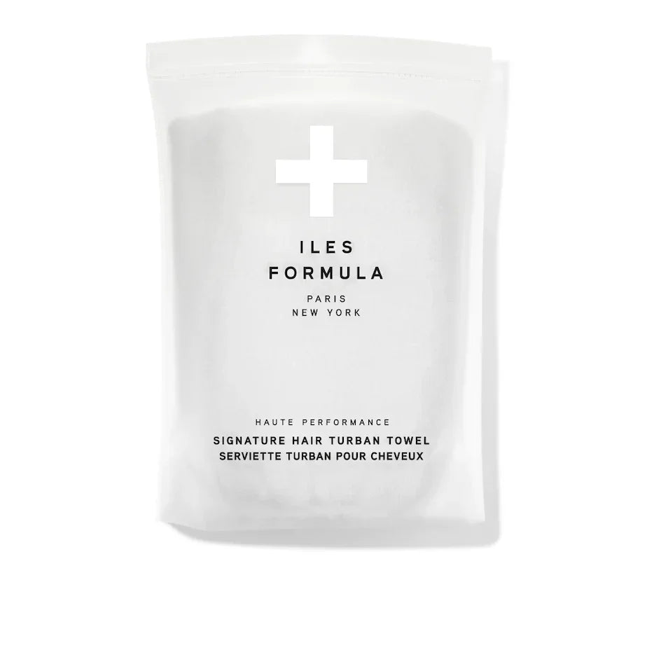 Iles Formula Hair Turban Towel Signature White