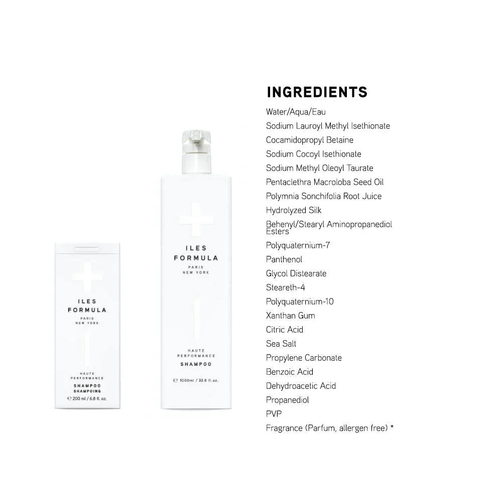 Iles Formula Shampoo Haute Performance Ingredients