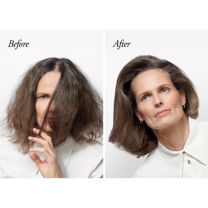 Oribe impertial blowout transformative styling creme before after woman