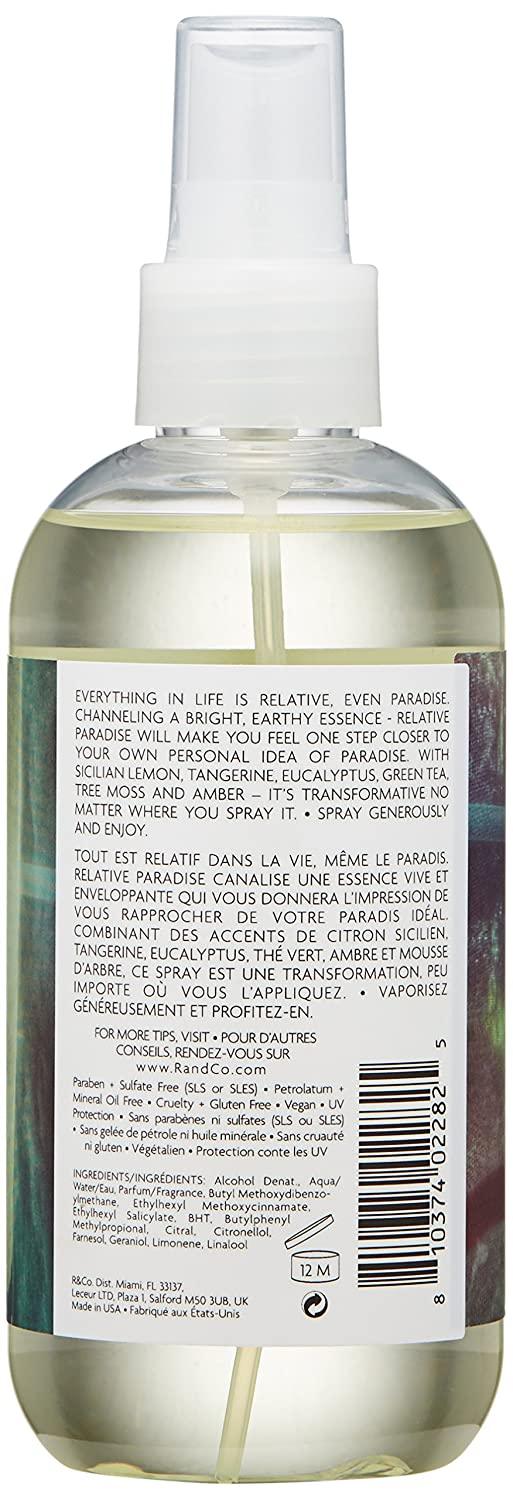 R+CO RELATIVE PARADISE Fragrance Spray Label