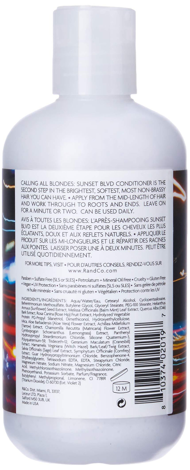 R+CO SUNSET BLVD Blonde Conditioner Label Back