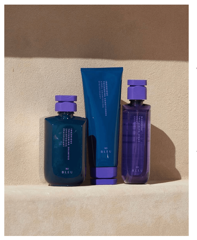 R+CO BLEU Magnifier Thickening Spray Shampoo and COnditioner