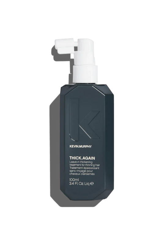 A 100 ml bottle of Kevin Murphy's THICK.AGAIN leave-in hair thickening treatment.